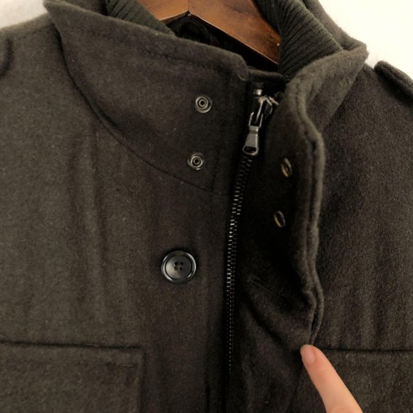 Tasso Elba Men's Size Medium Brown Wool Blend Long Sleeve Full Zip Jacket Coat - Picture 7 of 10